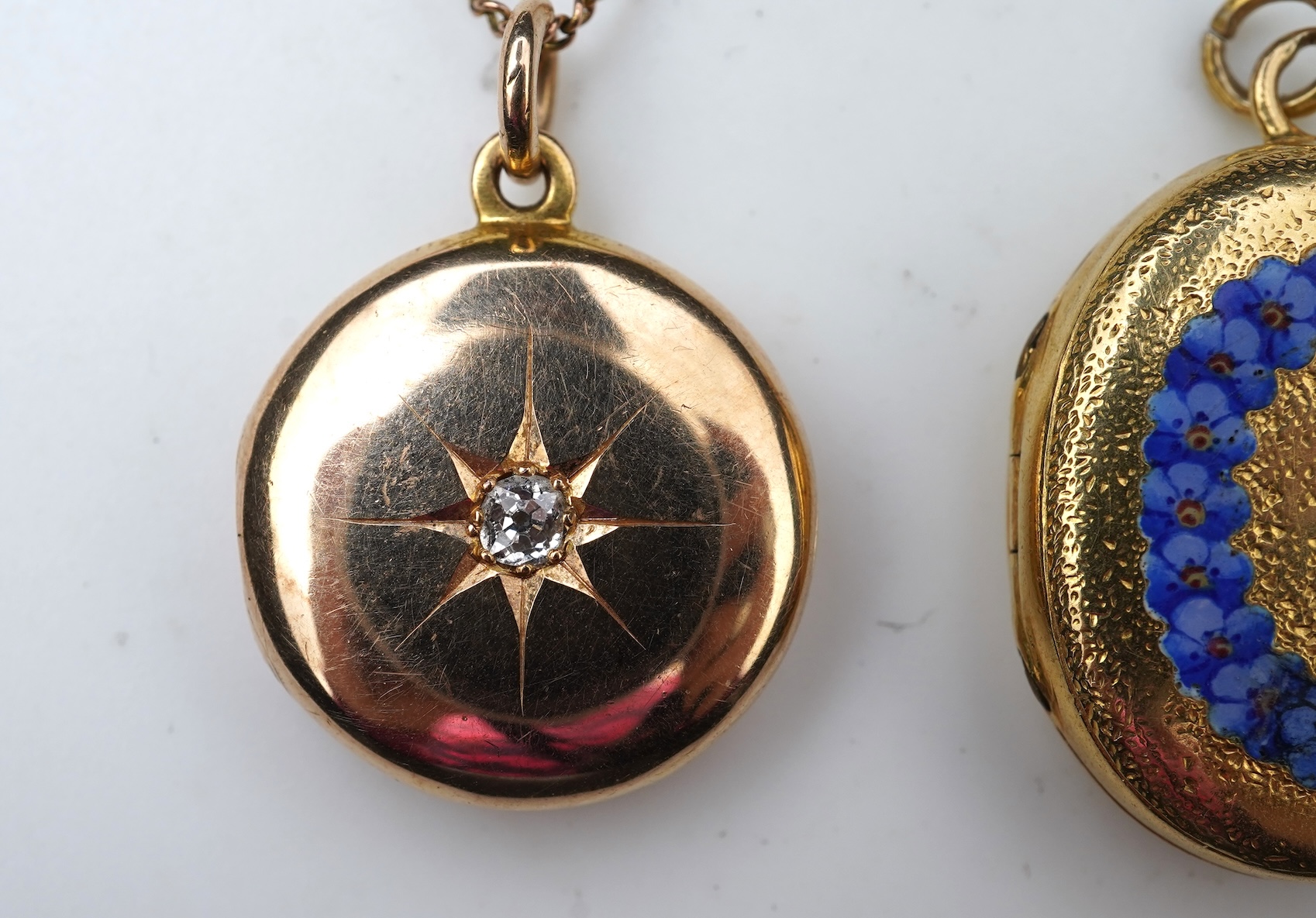 Two gold lockets, early 20th century